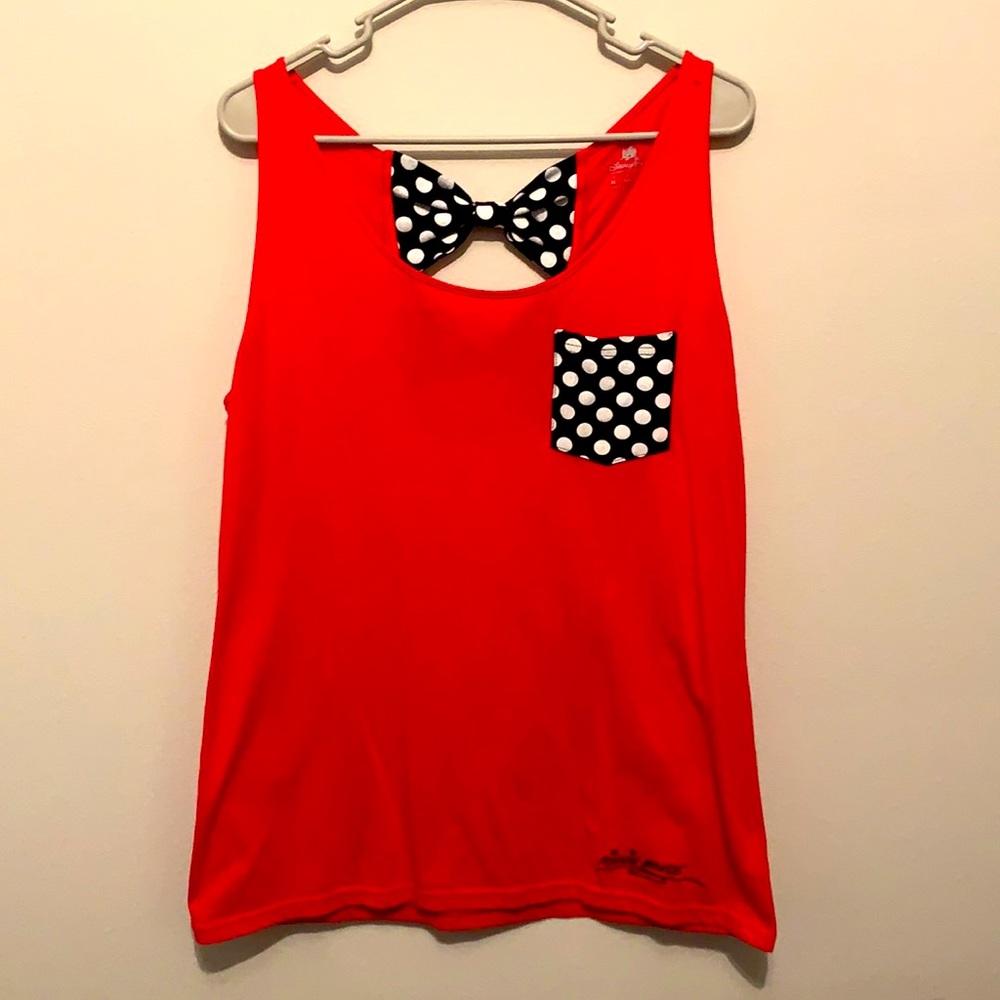 Disney red w/ black &white polka dots tank top- Xl